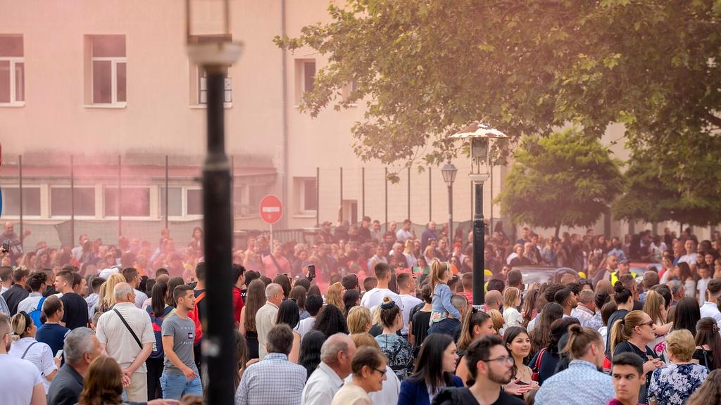 Family-friendly street event with activities